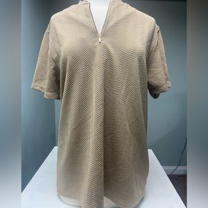 Topman short sleeve quarter zip up shirt